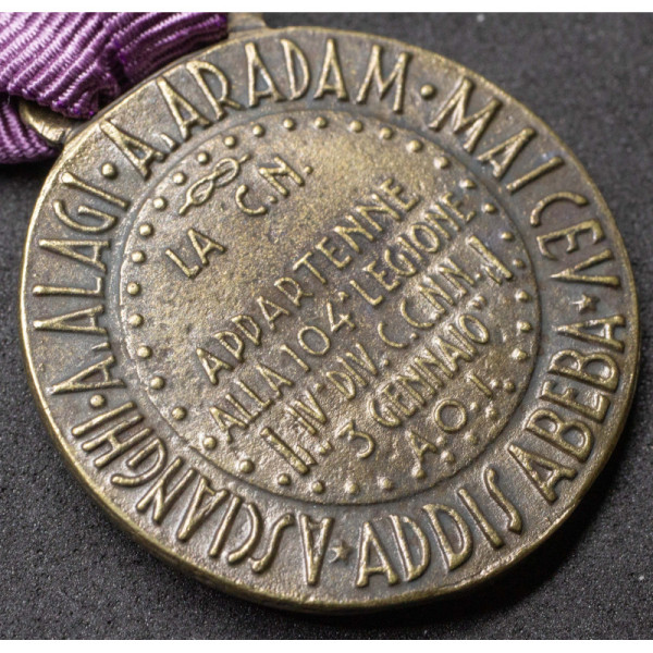 Kolonialmedaille der 104. Legion, IV. Div. CC.NN.