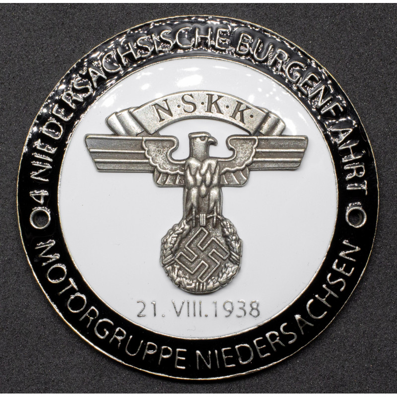 Placca NSKK - "Gruppo Motoristico Bassa Sassonia 4." Visita al Castello della Bassa Sassonia, 21 agosto 1938