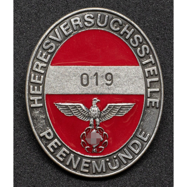 Peenemünde research centre worker badge 2