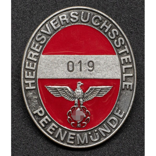 Peenemünde research centre worker badge