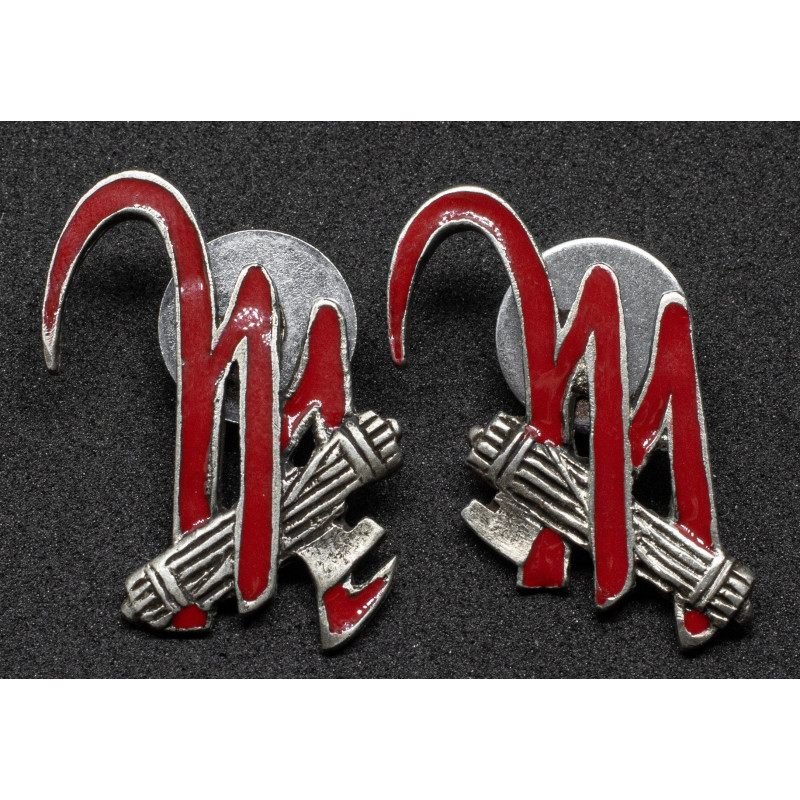 Collar Tabs Badges - "M" Battalion (with screw)
