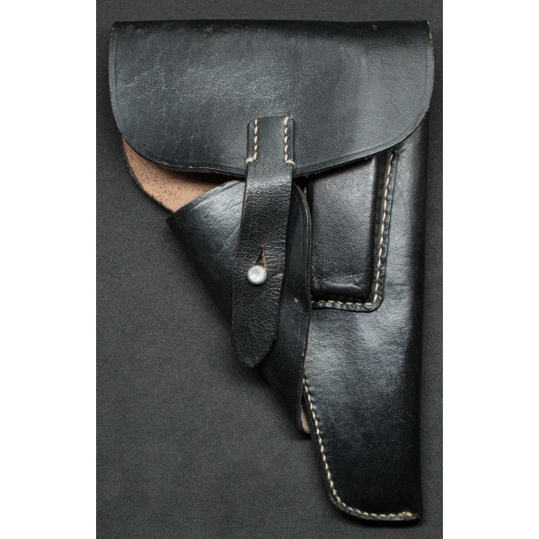 P38 Walther Pistolenholster – Softshell, schwarzes Leder