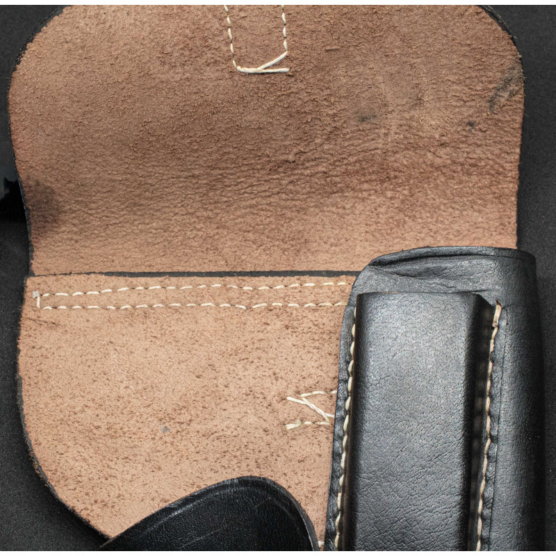 P38 Walther Pistolenholster – Softshell, schwarzes Leder