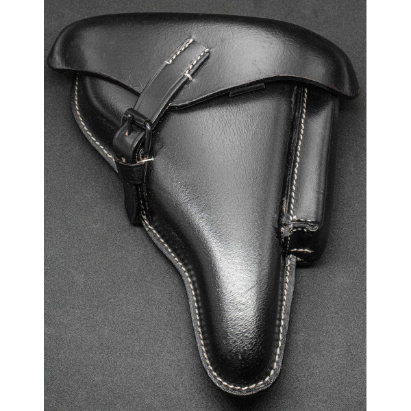 Luger P08 Pistolenholster – Hard Shell, schwarzes Leder