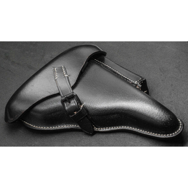 Luger P08 Holster – Hard Shell Black Leather