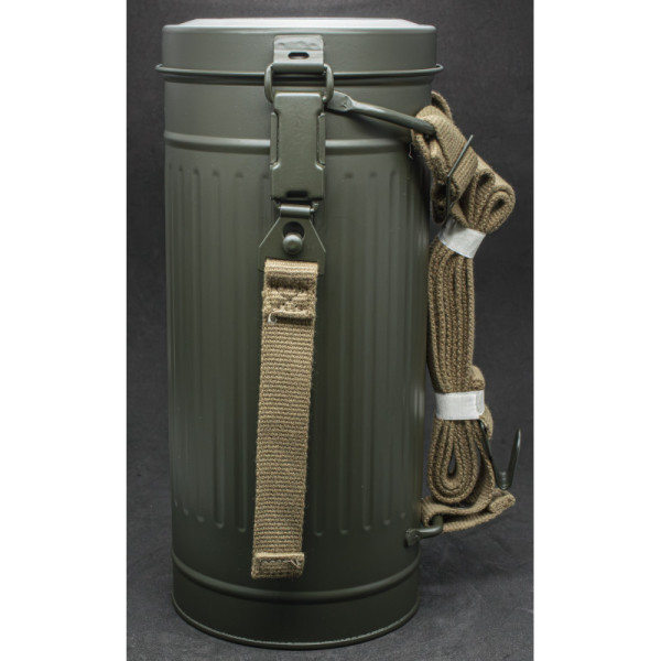 German WWII Gas Mask Can with Straps