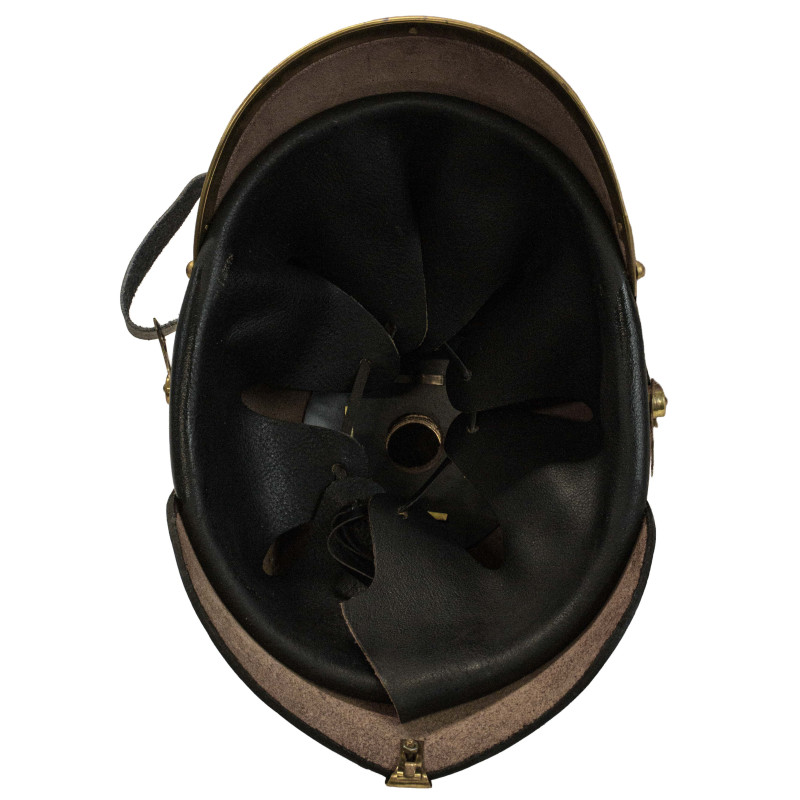 Pickelhaube Prussiano WW1 in Cuoio Nero