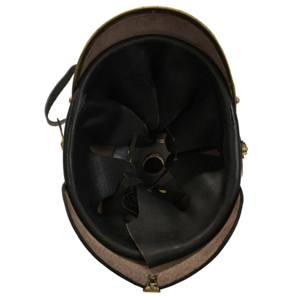 Pickelhaube Prussiano WW1 in Cuoio Nero