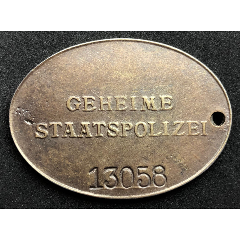 Piastrina Di Riconoscimento Della Gestapo