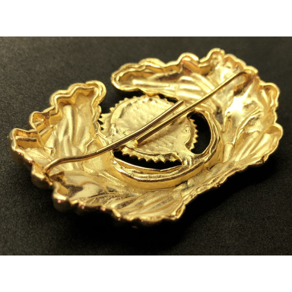Eichenlaubkranz Mit Korkade Schirmmütze (Gold)