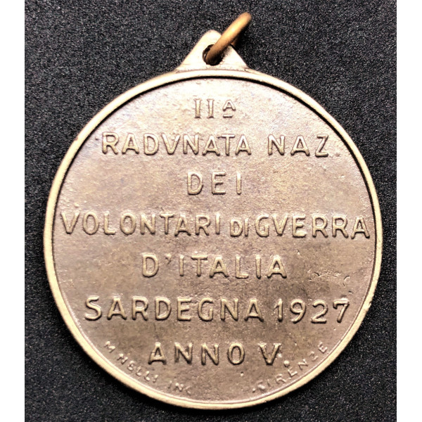 Medal of the 2nd Meeting of War Volunteers - Sardinia 1927 2